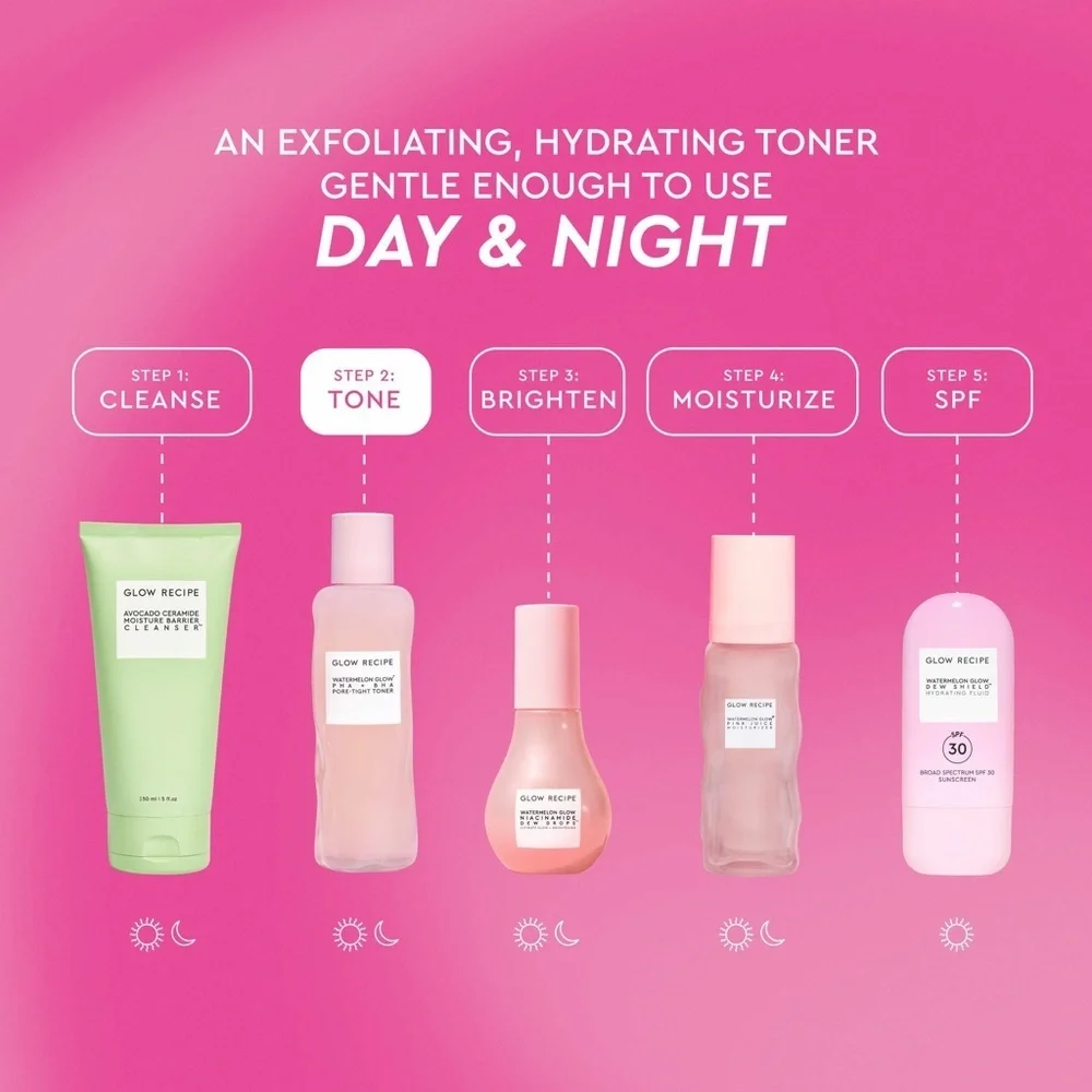 🎀 Glow Recipe Watermelon Glow PHA + BHA Pore-Tight Toner (150 mL / 5 fl oz) 🎀